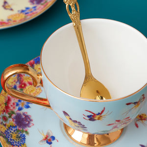 Peranakan Fine Bone China Coffee Cup and Saucer Set with Spoon, Tea Cup  T2 gift set