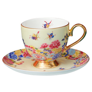 Peranakan Fine Bone China Coffee Cup and Saucer Set with Spoon, Tea Cup  T2 gift set