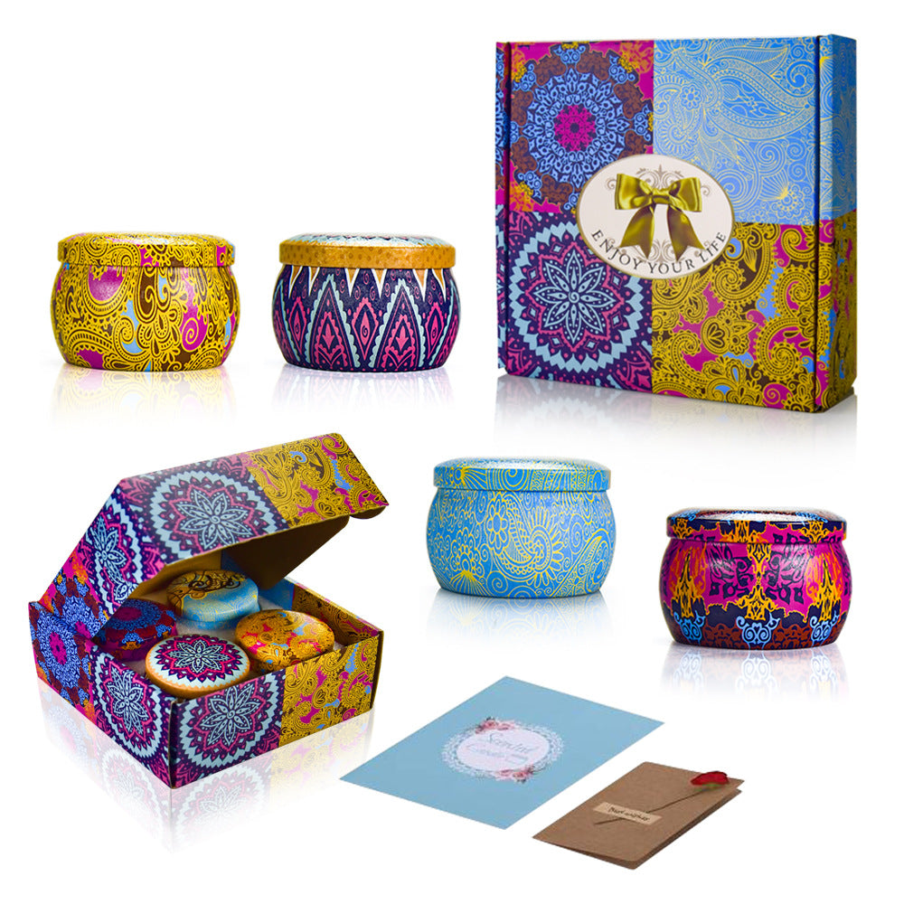 4 Tin Candles Set, Scented Candles